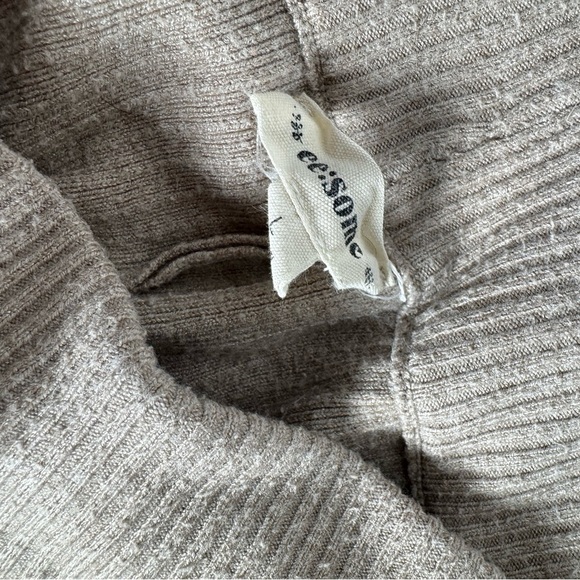 Beige Wide Leg Knit Cozy Pants L - Picture 2 of 2